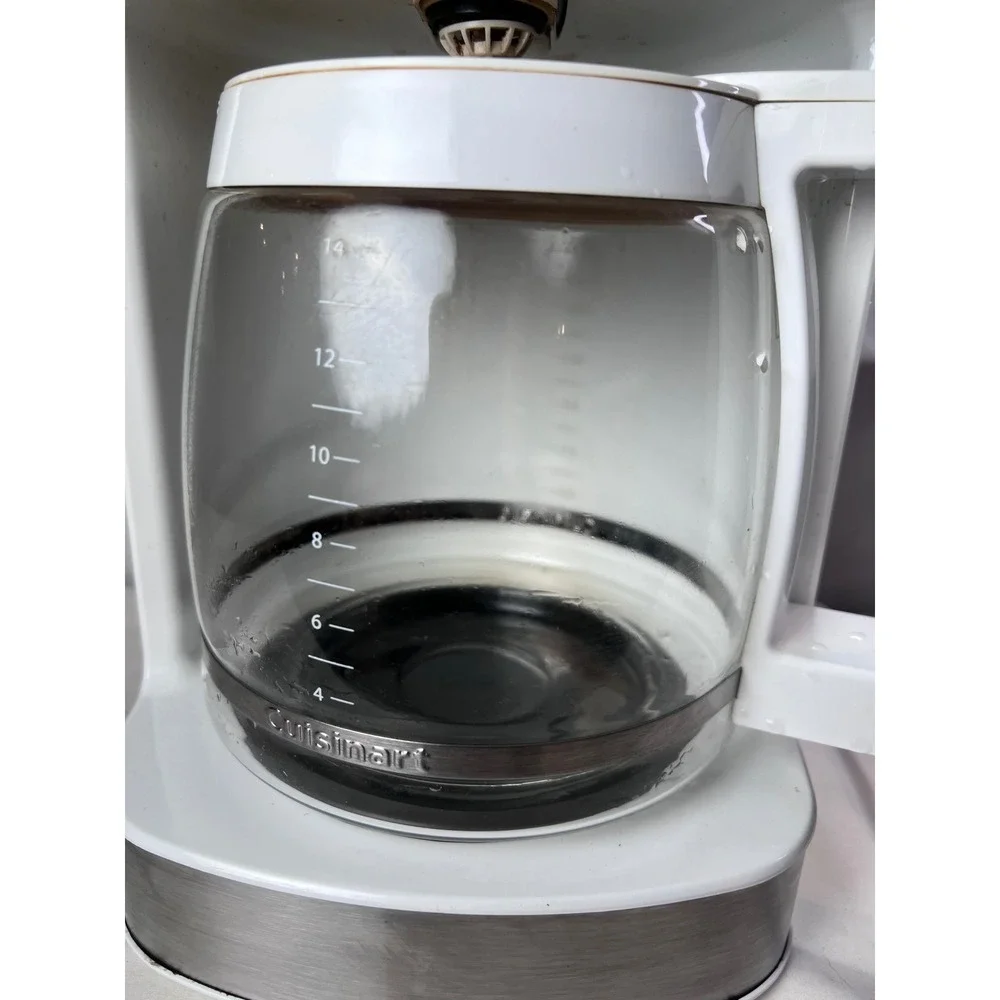 Cuisinart 14 Cup Programmable Coffee Maker White Stainless DCC3200W Glass Carafe